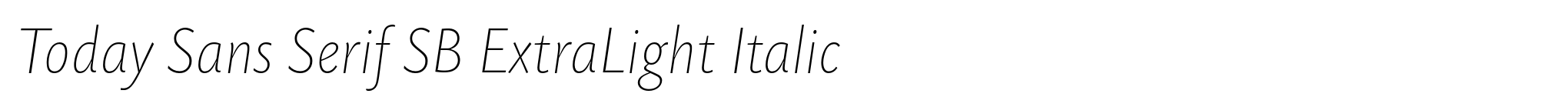 Today Sans Serif SB ExtraLight Italic image